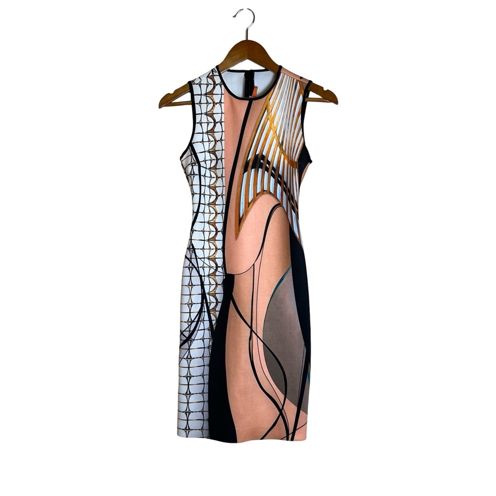 Clover Canyon pattern body con dress. Size xs